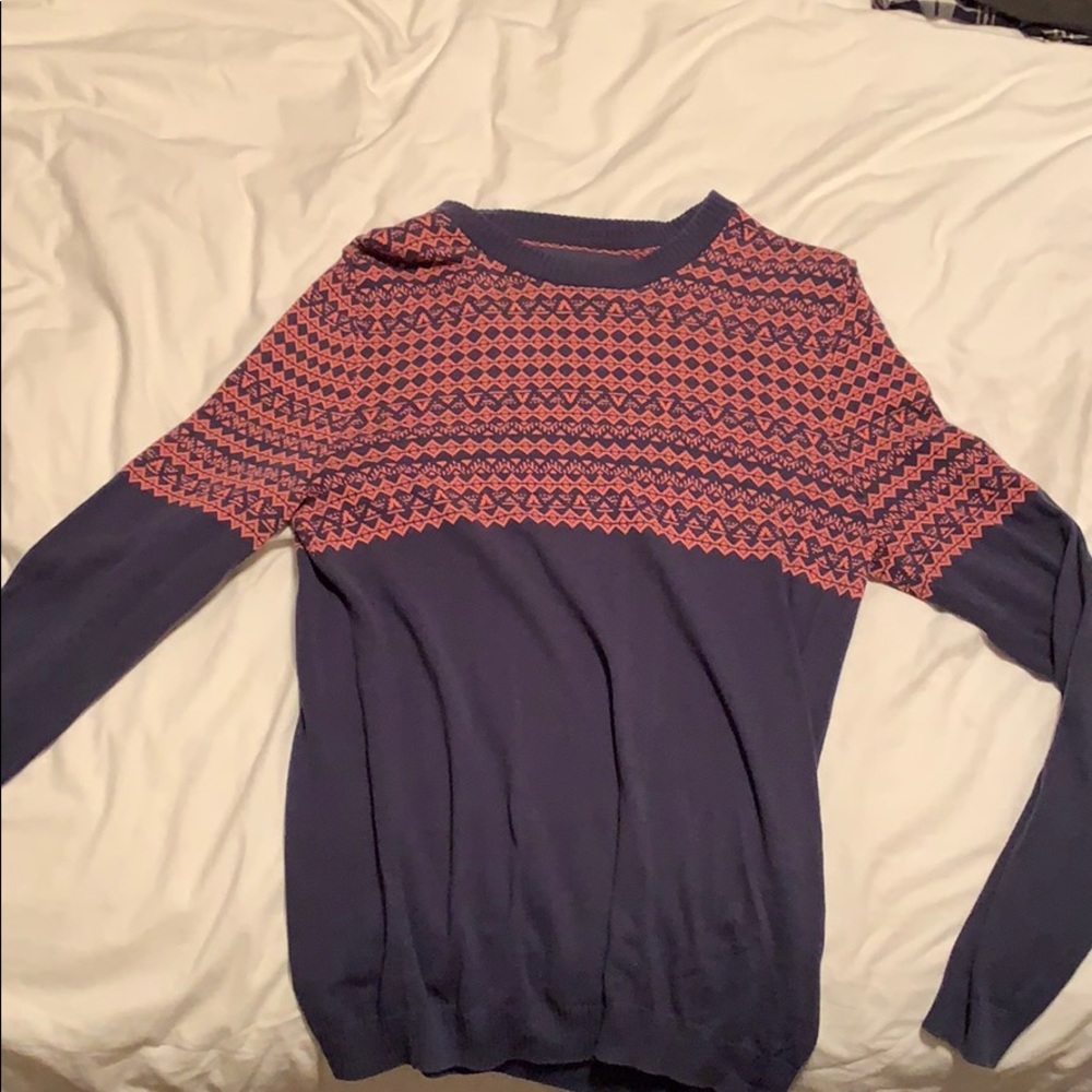 Navy blue and pink sweater